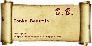 Donka Beatrix névjegykártya