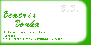 beatrix donka business card